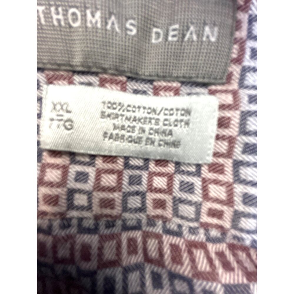 Thomas Dean Mens Shirt Long Sleeves MultI Geometric Constrasting Size XXL TTG - Picture 6 of 6